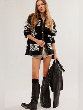 We The Free Cozy Up Embroidered Button-Front Jacket